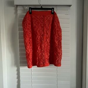 Eloquii Orange Lace Pencil Skirt